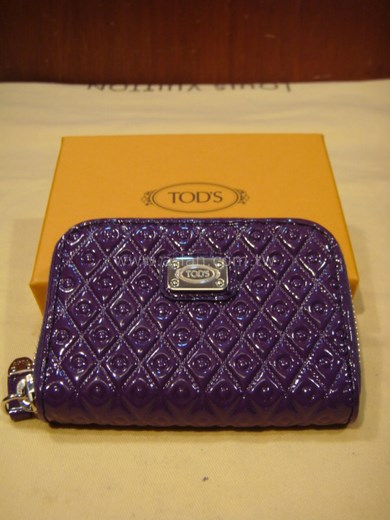 TOD'S 漆皮紫零錢包-84411018