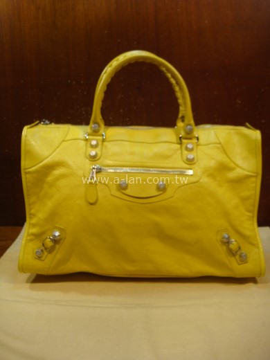 Balenciaga Work Bag 檸檬黃機車包-87371578