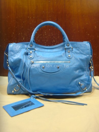 Balenciaga City Bag  水藍機車包-87371608